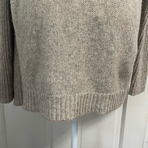 Eileen Fisher Camel and Merino Cardigan Size Large Open Front Waterfall Tan - Picture 9 of 11